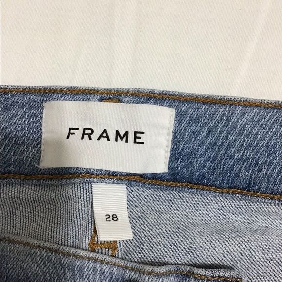 Frame Le Skinny de Jeanne Distressed Crop Jeans Good Condition Size 28 - Picture 7 of 10